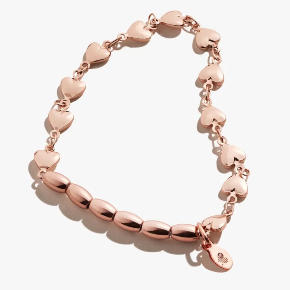 NWT Alex and Ani Heart Beads Stretch Bracelet in Rosegold ❤️